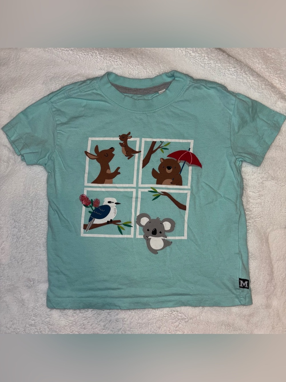 Kids' Mint Teal Animal Window Graphic Tee